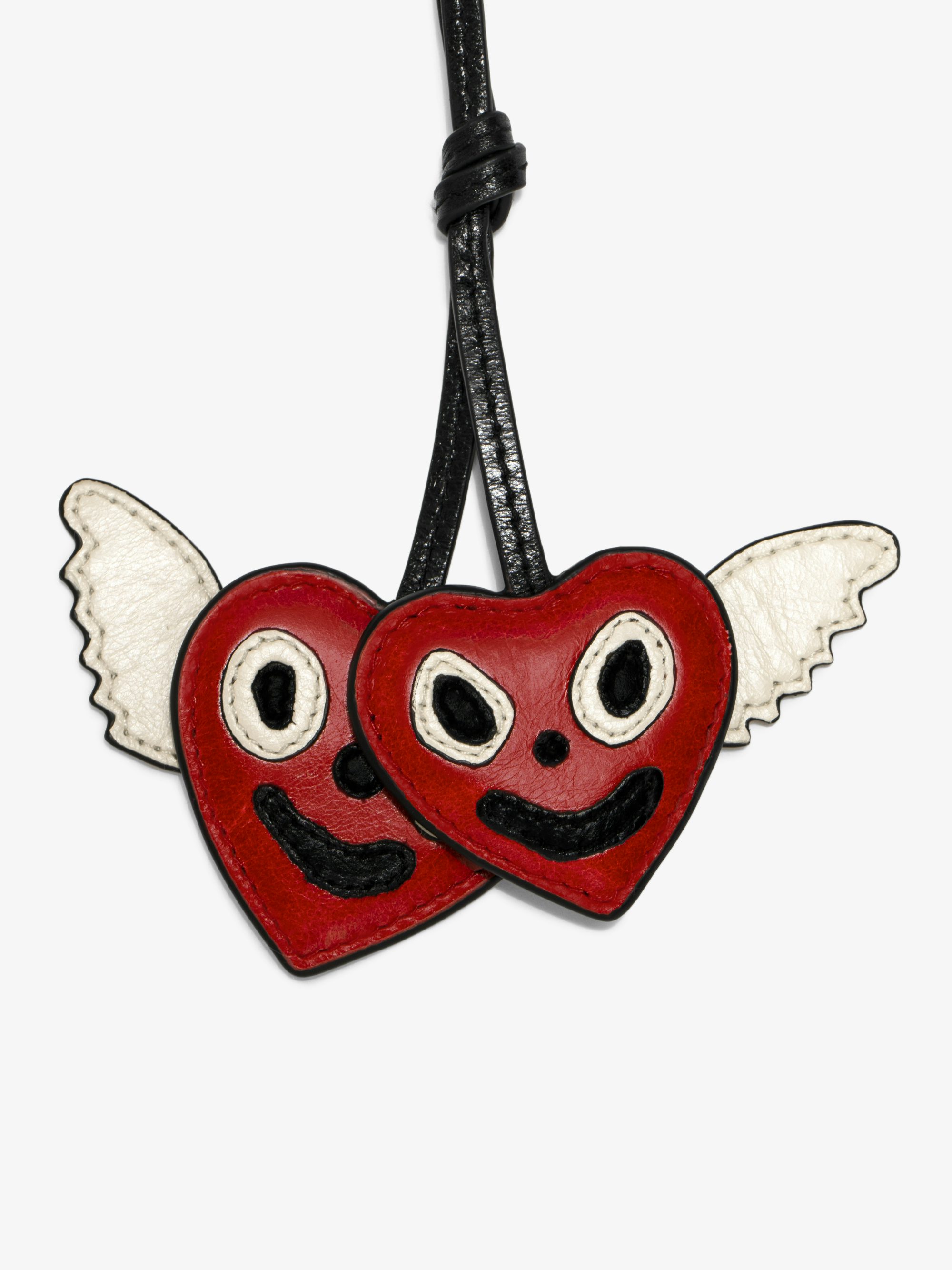 Porte-Clés Love Cherry Vintage - Charms grigri en cuir vernis effet inspiré vintage, en forme de cerises à accrocher sur un sac par exemple.